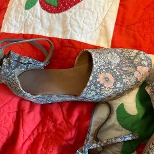 Floral Women's Shoes leather ankle strap platforms